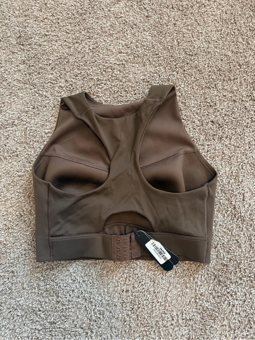 Nike x Skims Matte Women's High-Neck padded bra size 36dd dark sepia NWT - Picture 6 of 10